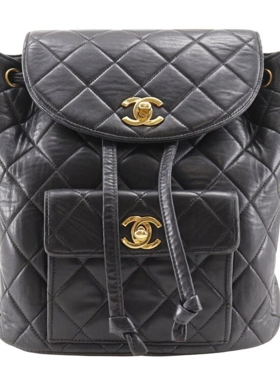 CHANEL Matelasse Backpack Daypack vintage black lambskin Women main image 12